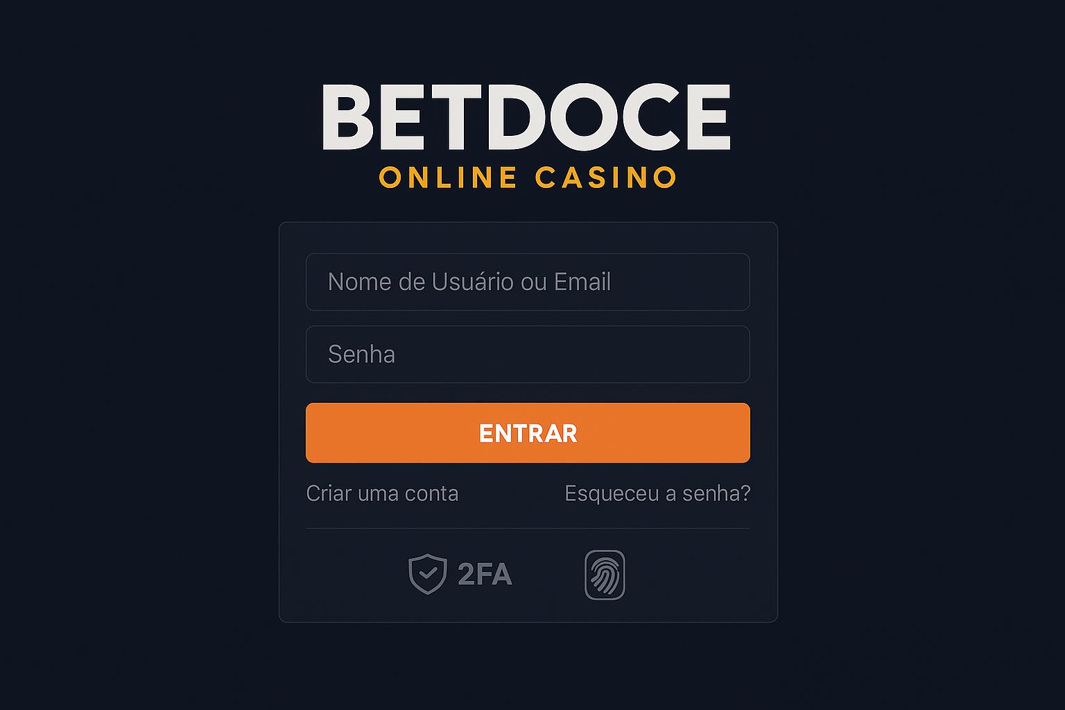 Criar uma nova Conta no plataforma BETDOCE  